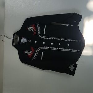 Vintage Ace of Diamonds Pearl Snap Button Up